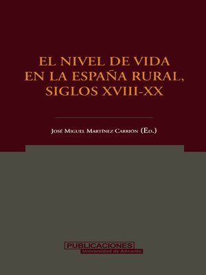 cover image of El nivel de vida en la España rural, siglos XVIII-XX